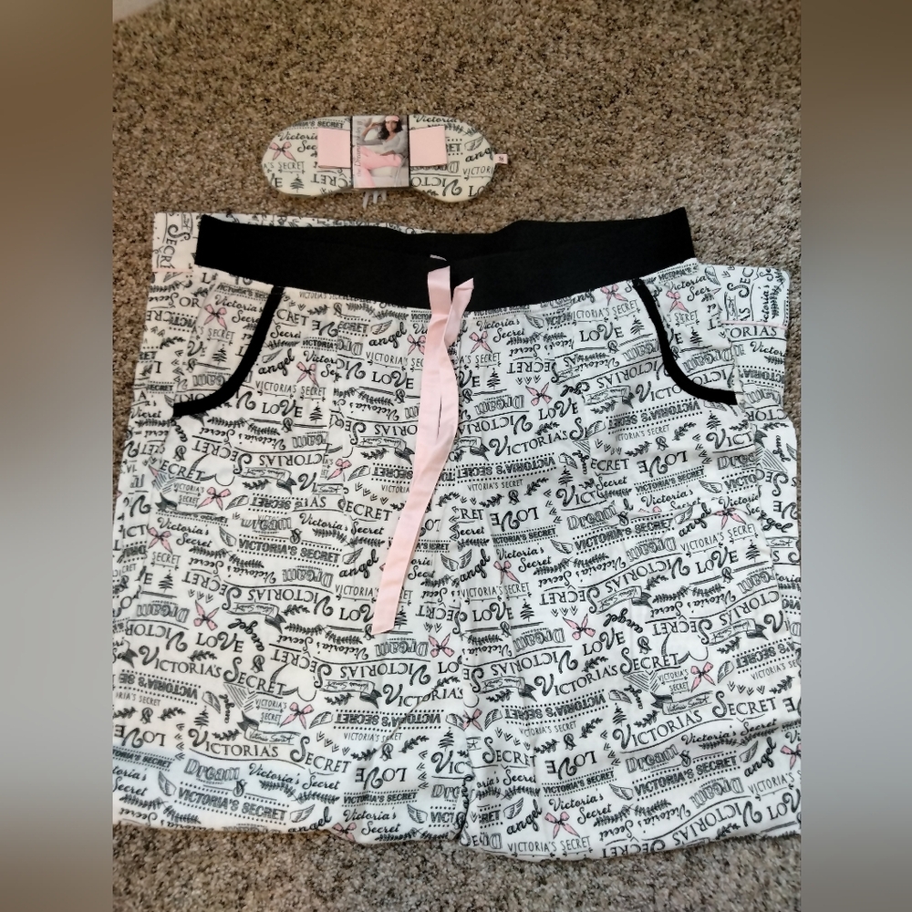 Victoria's Secret The Dreamer Henley PJ 2 Piece Set Pajamas With Pockets